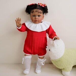 26Inch African American Reborn Baby Dolls Soft Cloth Body Red Pippa-black Girl